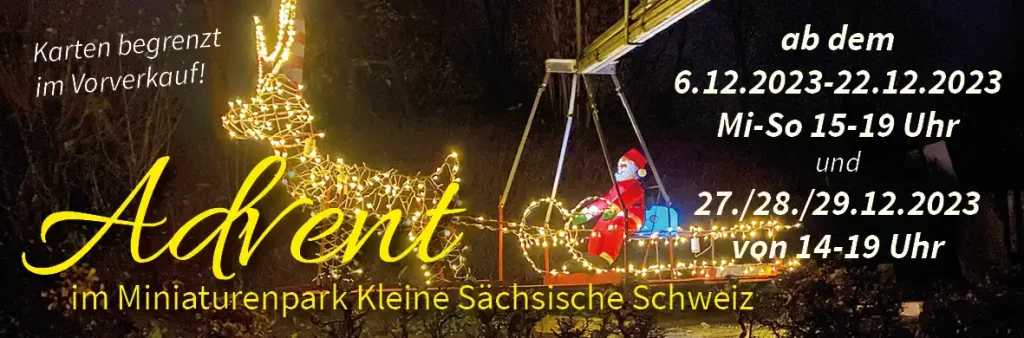Kleine Sächsische Schweiz - Poster - Advent im Miniaturpark 2023 - Banner mit Daten