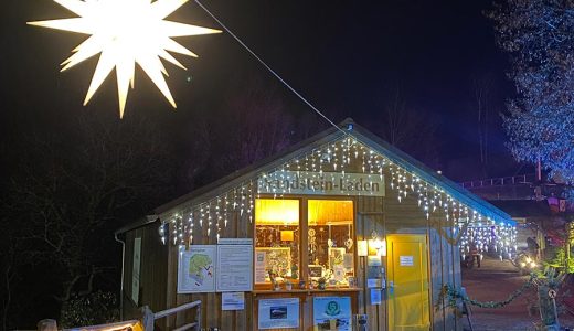 Kleine Sächsische Schweiz - Advent im Miniaturpark - Sandstein-Laden weihnachtlich geschmückt