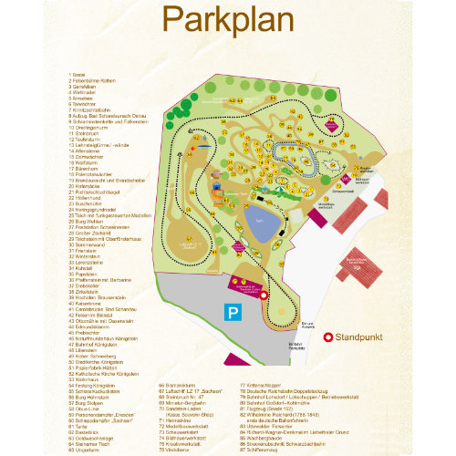 Miniaturpark Kleine Sächsische Schweiz - Parkplan 2024