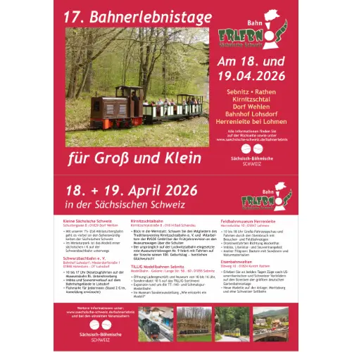 17. Bahnerlebnistage 2026 - Flyer Vorschau